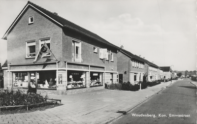 605770 Gezicht in de Koningin Emmastraat te Woudenberg.